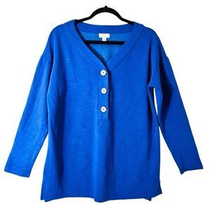 J.Jill S three button V-neck drop sleeve